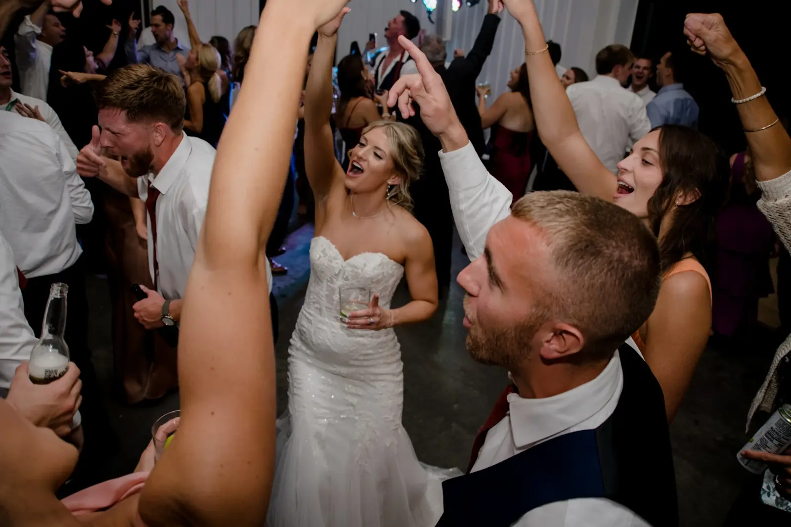 dance floor at Emily and Troy's wedding at Hope Lake